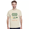 テニス愛好者のためのスタイリッシュな「ミッション2エメセマインテニス2」Tシャツ。快適さとスタイルを兼ね備えた高品質のコットン製。
