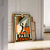 Classic 1922 Paris Vintage tennis artwork showcasing Paris and the Roland Garros atmosphere elegant living room interior framed print