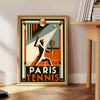 Vintage 1922 Paris Vintage tennis poster featuring Paris and Roland Garros elegant living room interior framed print