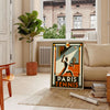 Retro 1922 Paris Vintage tennis design evoking the spirit of Paris and Roland Garros elegant living room interior framed print