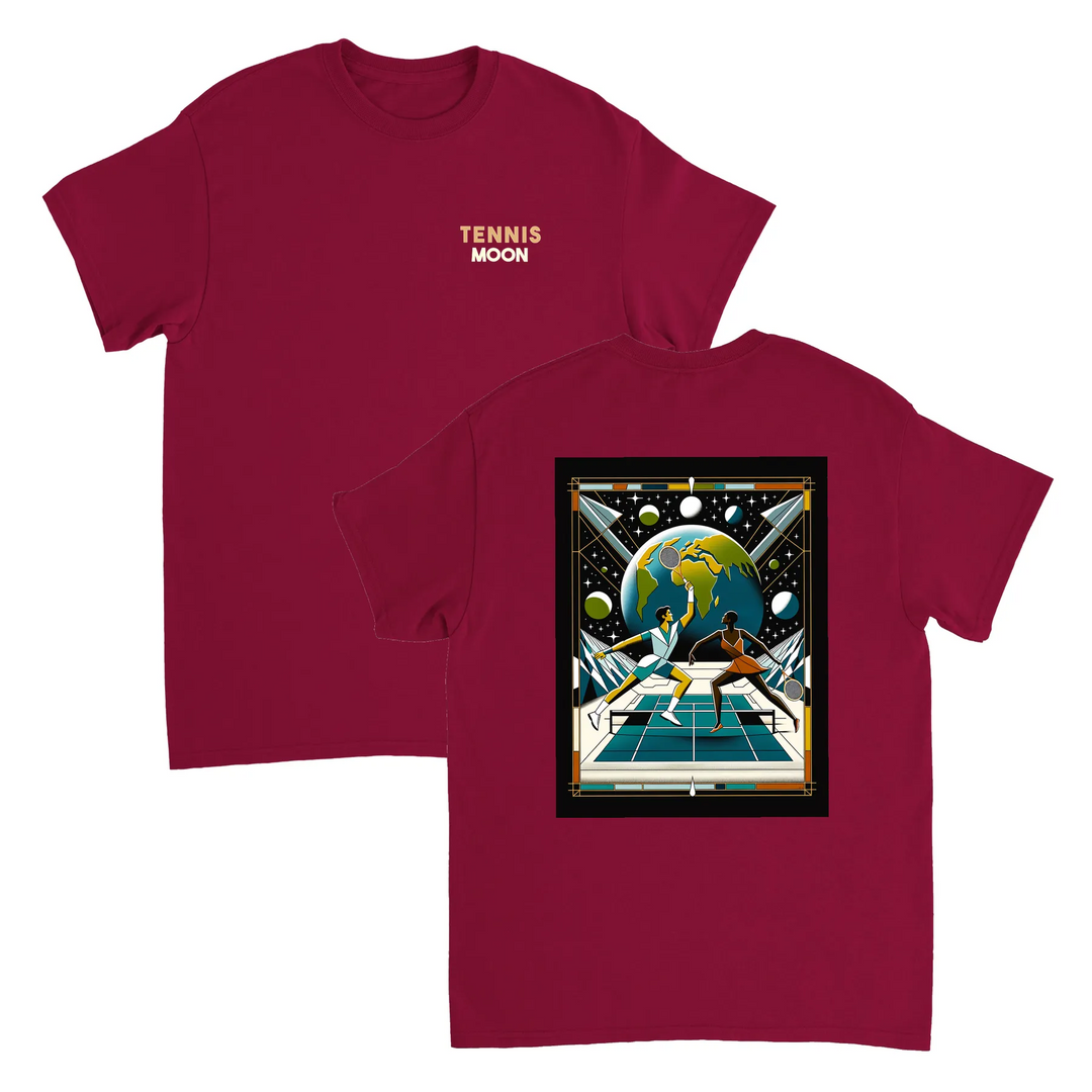 T-shirt Tennis Moon, design único que combina amor pelo ténis com um toque celestial. Confortável e estiloso, disponível em v