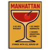 Affiche captivante thème cocktail Manhattan couleurs rouge noir espace style élégance intérieur disponibles cm A0