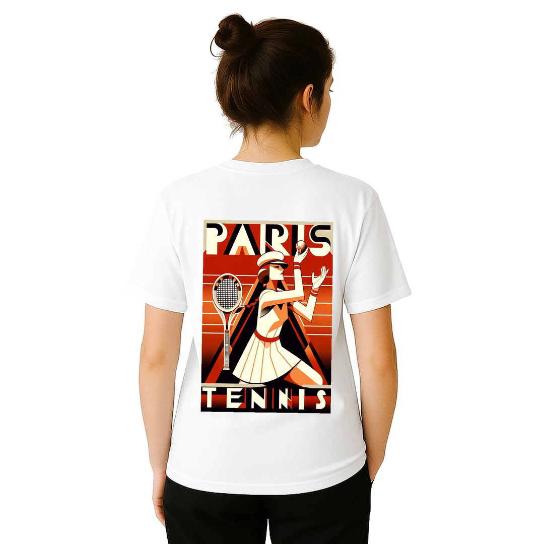 パリのテニスTシャツ。テニス愛好家とファッション好きに最適なスタイルを提供します。エレガントなデザインで、コート内外での印象を与えます。サイズはSからXXLまで。