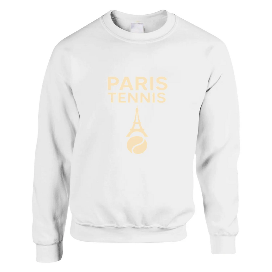 Paris Tennis Sweater unmatched comfort style soft 50 % cotton polyester blend thick sweatshirt air jet spinning pilling double needle stitching rib spandex classic unisex cut suits