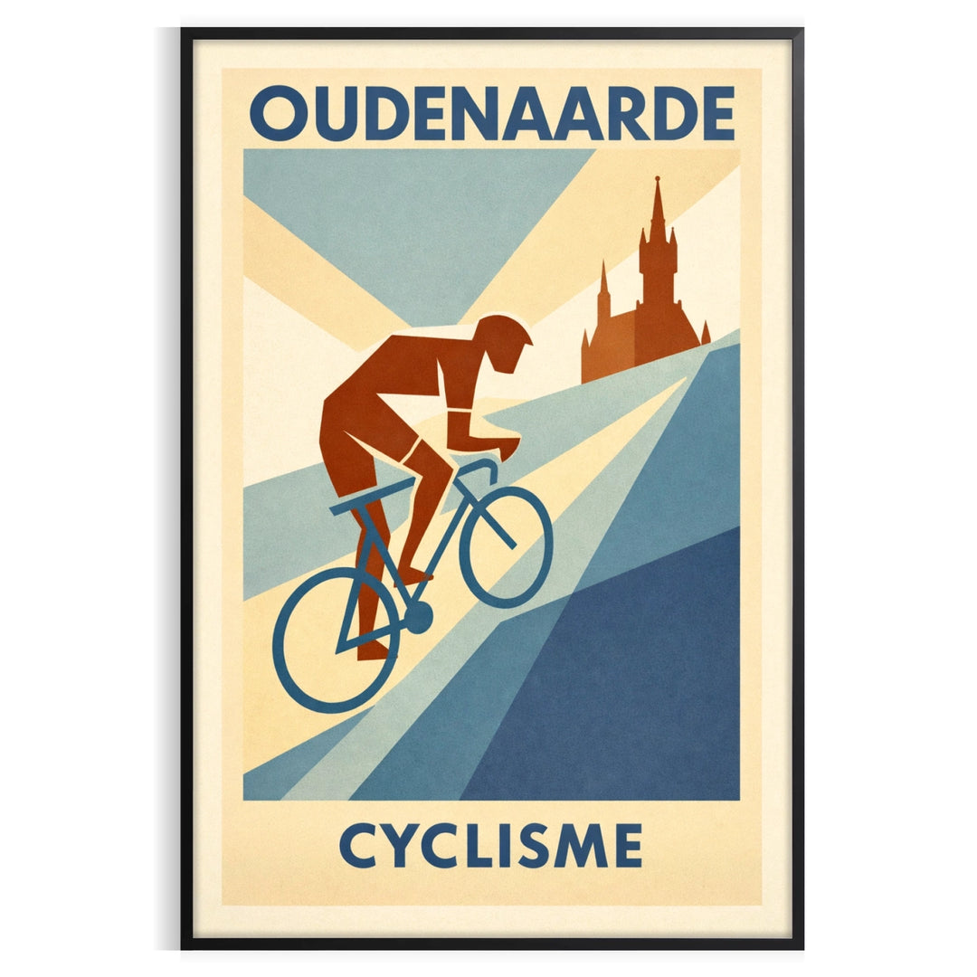 vibrant world Oudenarde Belgium stunning cyclisme poster dynamic gray red tones cycling enthusiasts available dimensions today love