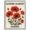captivating Flower Market Madrid Botanical 8 poster striking blend black red hues elegance space vintage available art prints enthusiasts