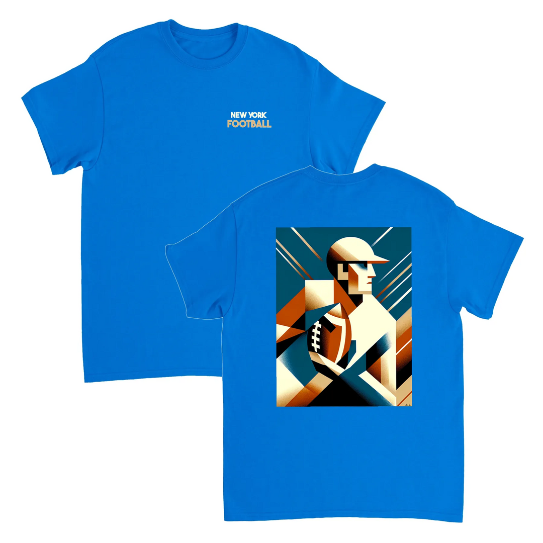 Amerikāņu futbola t-krekls ar drosmīgu dizainu, ideāli piemērots spēlētājiem un faniem. Izgatavots no augstas kvalitātes kokv