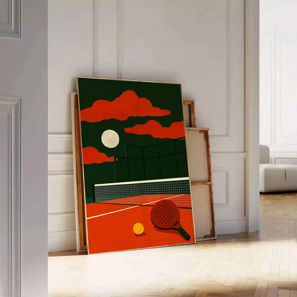 space Padel Sport Night Call 55 poster bold red black colors sports enthusiasts energy style room today unframed options available