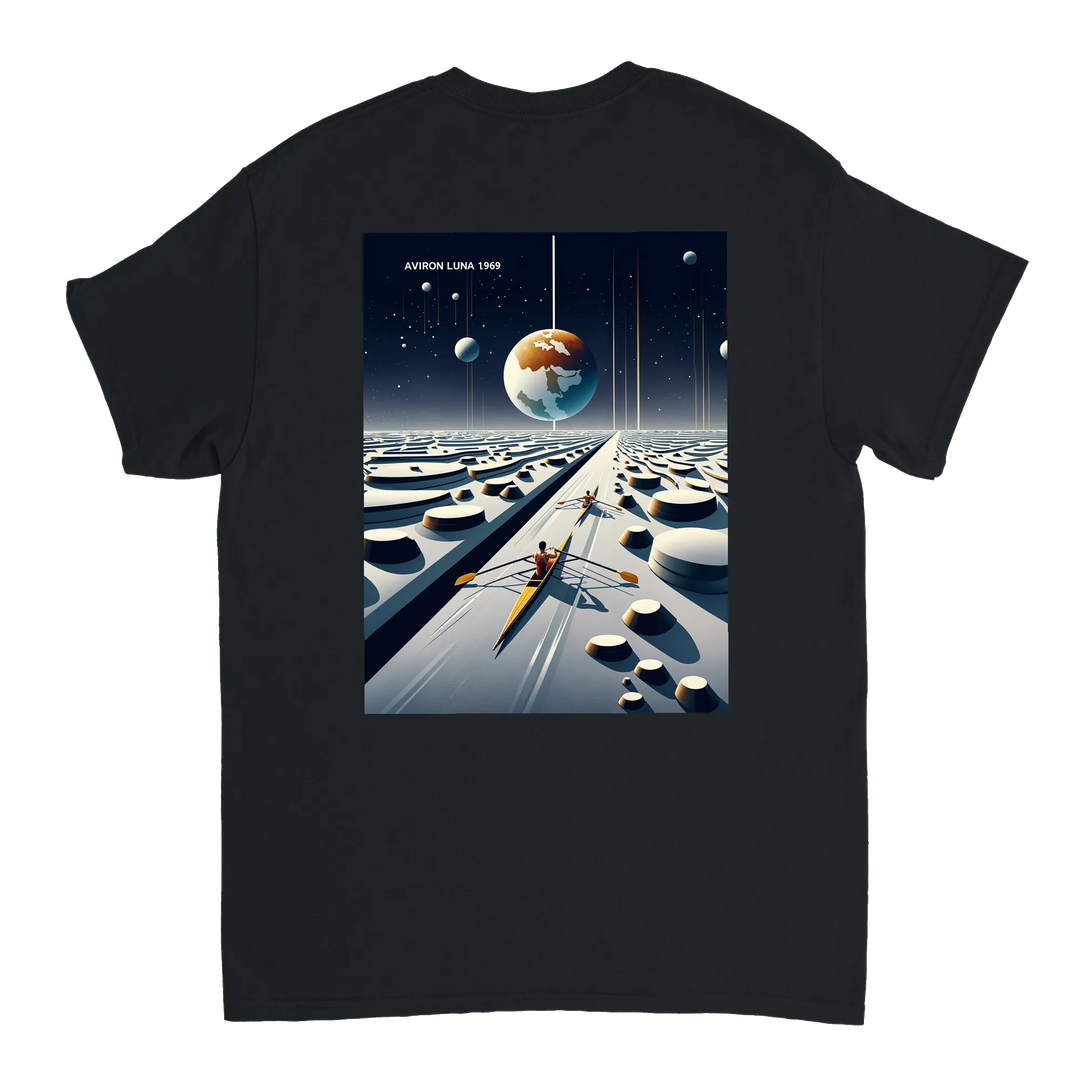 Ein einzigartiges T-Shirt mit einem faszinierenden Design, das die Schönheit des Mondes und das nächtliche Meer einfängt. Ide