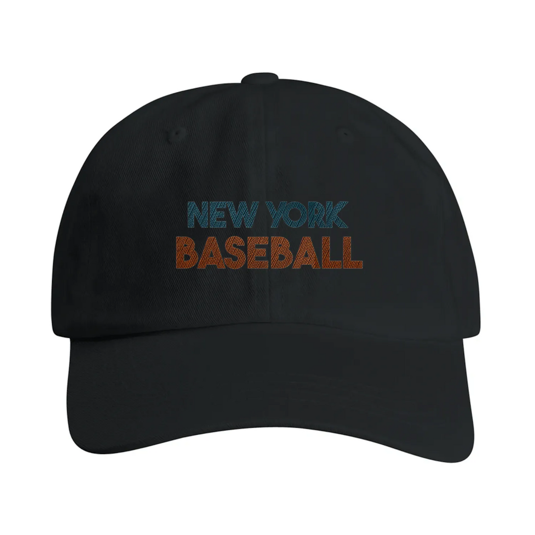 Vintage embroidered New York baseball cap with stitched logo and low profile