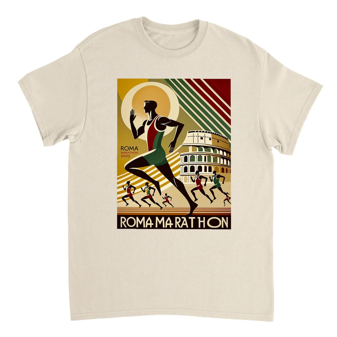 ローママラソン5 Tシャツ。アイコニックなデザインで、快適な高品質素材を使用。ランニング愛好者に最適な一枚。