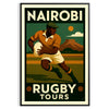magnifique vintage matchs emblématiques Nairobi poster art déco captivant une touche unique décoration affiche rugby dimensions idéales 50x70 cm disponibles A4 A0