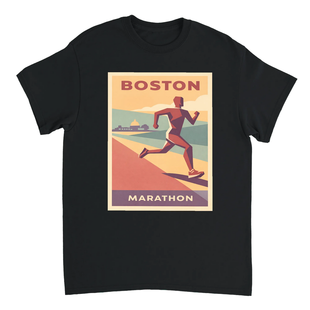 T-shirt Boston United States Marathon exclusive t shirt passion spirit race stylish comfortable tee perfect training day love one iconic marathons size S M L XL XXL