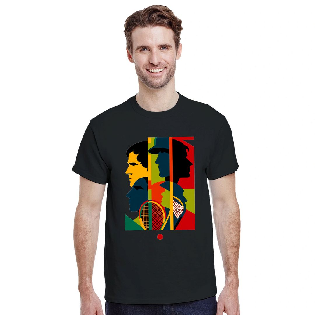 テニス大会に最適なスタイリッシュなテニステーマのTシャツ。プレイヤーやファンにぴったりの快適さとゲームへの情熱を融合。サイズ: S, M, L, XL, XXLでご用意。