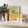 charming Kid Elephant Lyon Gymnastic poster delightful gray green hues child room dimensions whimsical design perfect young gymnasts favorite unframed option today