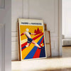 Plakat piłkarski przedstawiający miłość do futbolu w Madrycie. Idealny dla fanów sportu, dostępny w rozmiarach A4, 30x40 cm