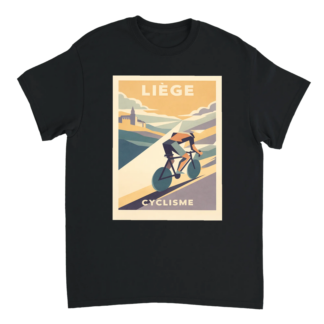 T-shirt passion Liège Belgium Cyclisme t shirt enthusiasts fans stylish tee heart cycling culture soft breathable cotton day comfort sidelines today