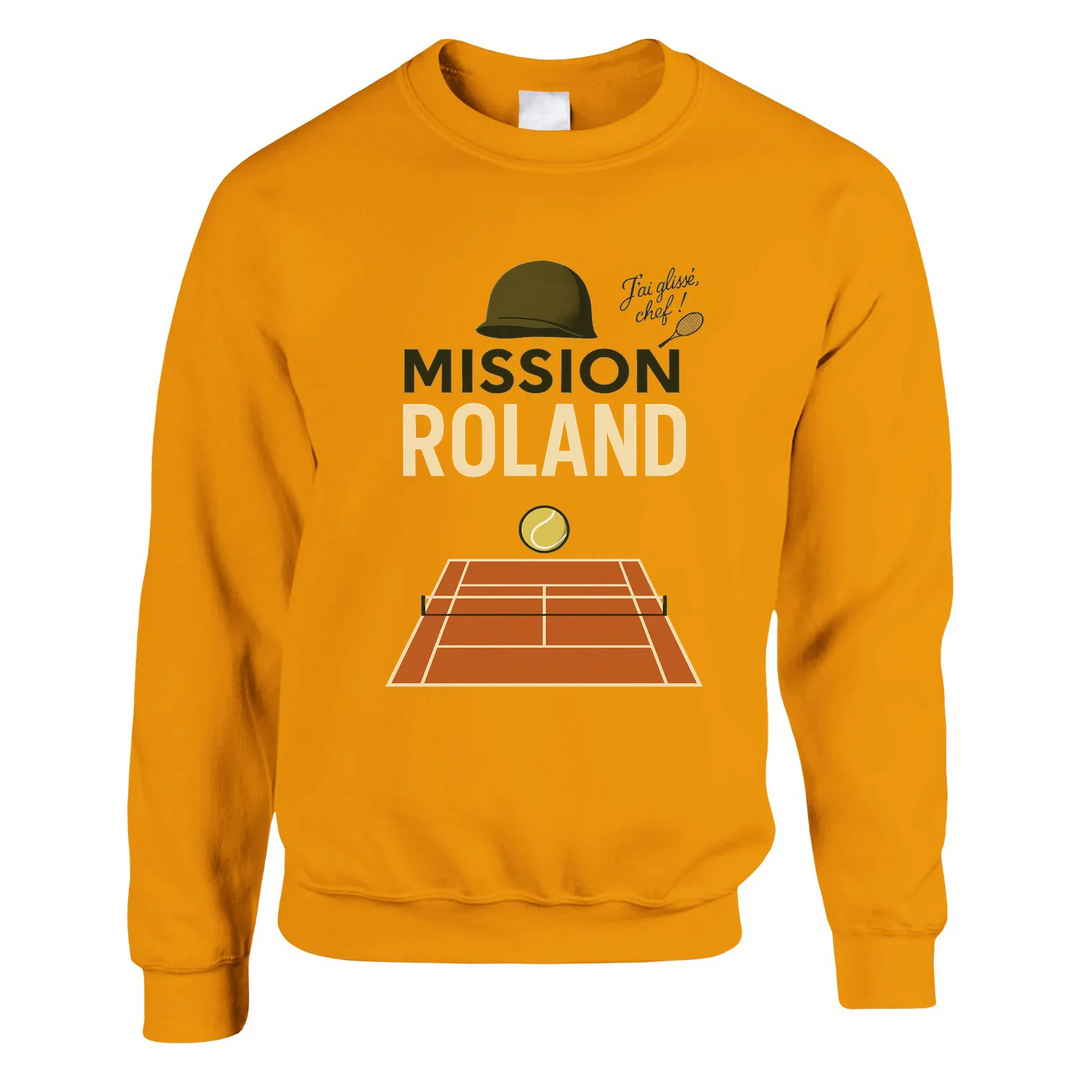 Mission Roland Tennis Sweater un pull épais doux grâce mélange 50 % coton polyester une filature jet air boulochage coutures tricot imprimé élasthanne unisexe confortable coupe classique