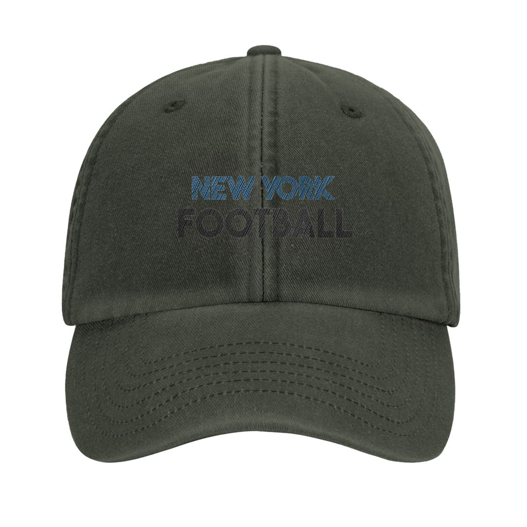un style intemporel casquette New York Football 100 % coton brossé confort incomparable design vintage brodé profil bas couronne structurée complète merveille toute tenue décontractée grâce à une boucle effet laiton œillets ventilation look tendance aération parfaite