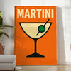 affiche élégante sophistiquée thème martini cocktail couleurs noir orange décoration intérieure un incontournable disponibles A4 cm A0
