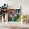 vibrant world art Leopard Yayoi Kusama poster bold orange green hues essence contemporary creativity enthusiasts collectors convenience