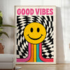 space positivity Good Vibes motivational poster vibrant white orange color scheme design energy inspiration today room sizes A4 cm A0
