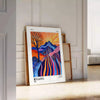 affiche Fuji Spirit Yayoi Kusama blanc bleu essence artistique vibrante Japon espace tailles A4 cm A0
