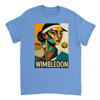 T-shirt Cubista Wimbledon, ideal para amantes do ténis, em algodão macio e respirável, combina arte e desporto