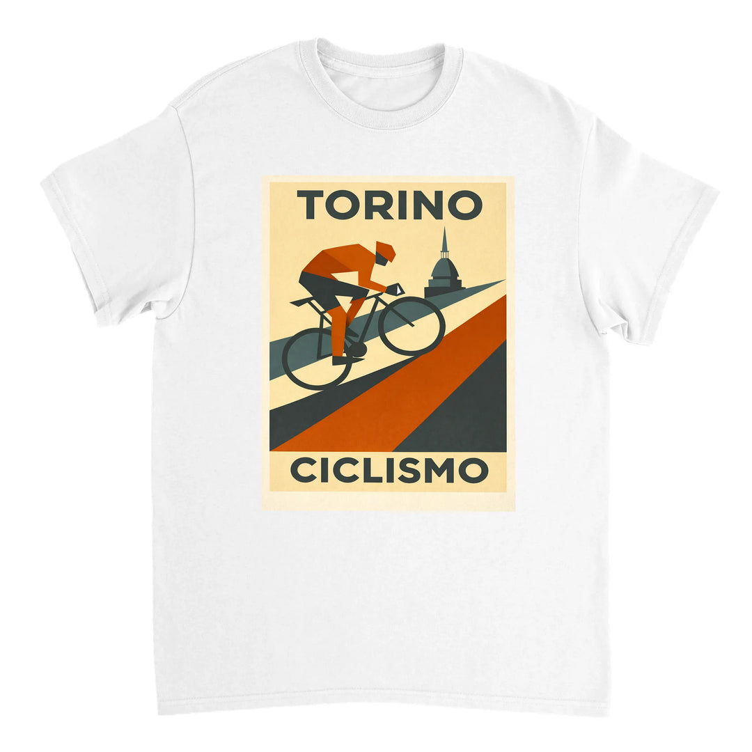 Image White de Turin Italy Cyclisme Tshirt [color:white] [view:front]