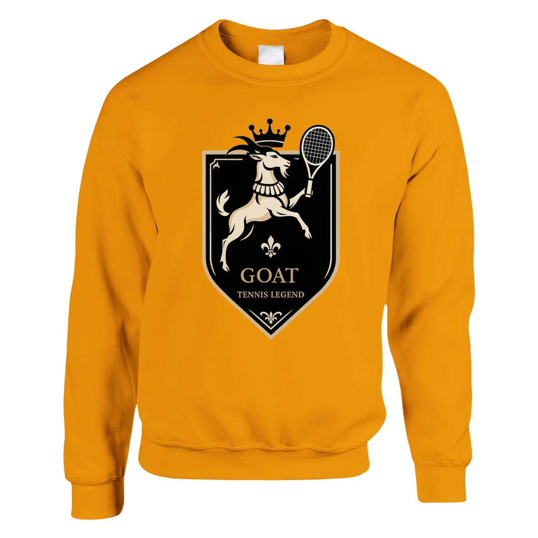 Sweater Tennis Legend GOAT un sweat - shirt unisexe épais doux 50 % coton polyester confort exceptionnel grâce à filature jet air coutures tricot tricoté élasthanne une coupe classique impeccable