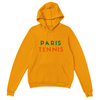 comfort style Hoodie Paris Tennis unisex pullover 50 % cotton polyester blend lined hood matching drawstring front pocket soft anti - pilling air jet fabric perfect men women