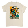 T-shirt Cubista Wimbledon, ideal para amantes do ténis, em algodão macio e respirável, combina arte e desporto