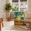 affiche élégante cocktail Pina Colada teintes gris orange saisissantes pièce unique une touche tropicale décoration A4 cm A0