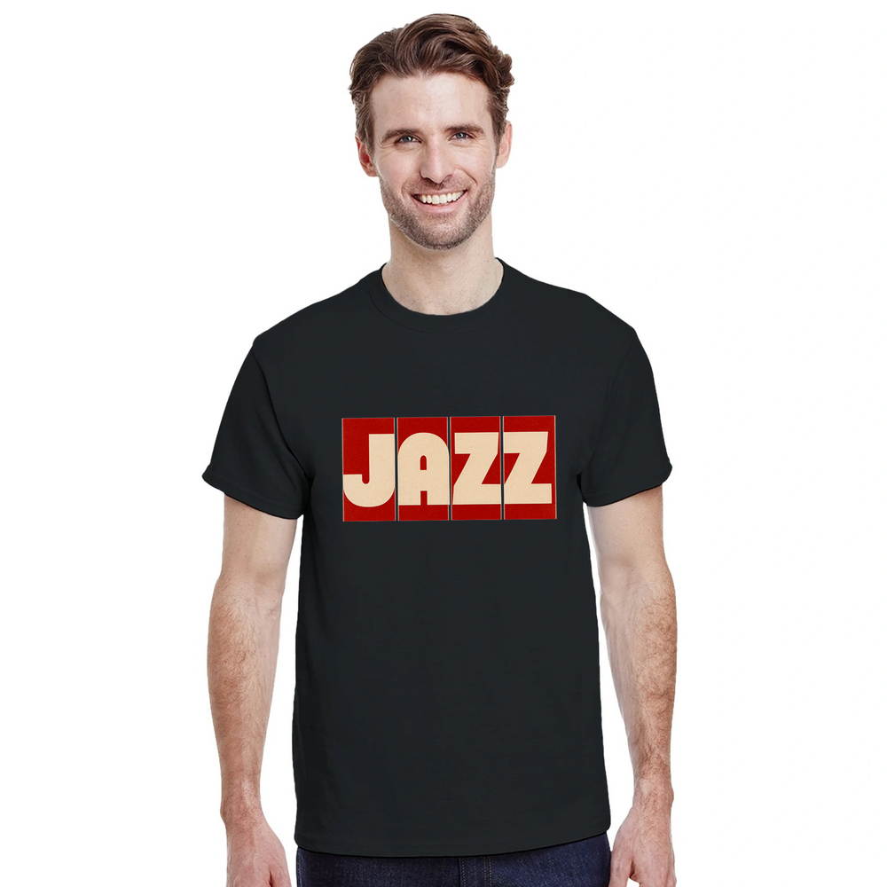 T-shirt wardrobe exclusive jazz music t shirt vibrant design rhythm soul tee perfect lovers fashion enthusiasts yours today style right notes sizes M L XL XXL