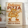 vibrant Delicious Pizza Kitchen 2 poster mouthwatering design green gray tones space A4 cm A0 sizes flavor decor lovers