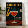 Affiche élégante thème cocktail Manhattan nuances noir gris intérieur pièce style irrésistible formats cm autres options A4 60×80 A0