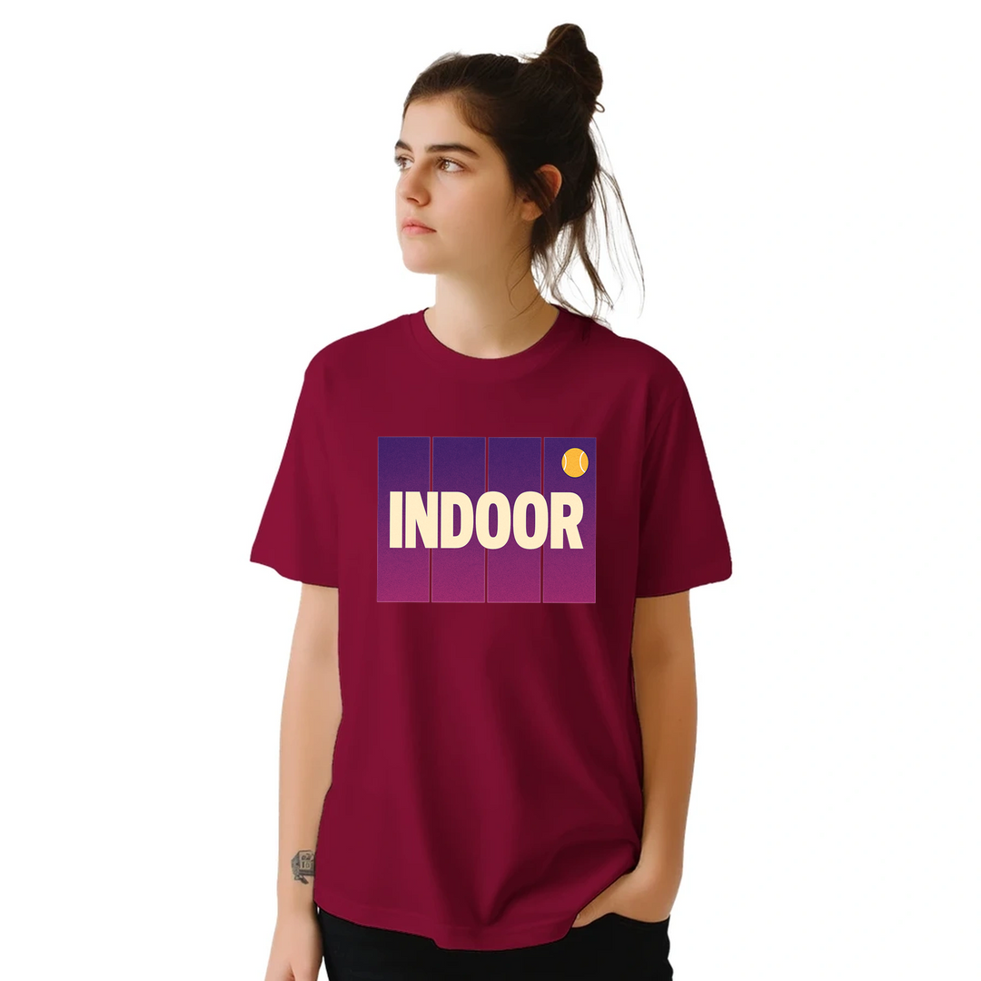 Camiseta de ténis indoor, perfeita para entusiastas do desporto, feita em algodão durável e confortável