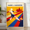 Plakat piłkarski przedstawiający miłość do futbolu w Madrycie. Idealny dla fanów sportu, dostępny w rozmiarach A4, 30x40 cm