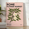 Flower Market Rome Botanical 10 un hommage vintage marchés fleurs dimensions 30x40 affiche tons verts gris sublime intérieur œuvre art unique une version cadre