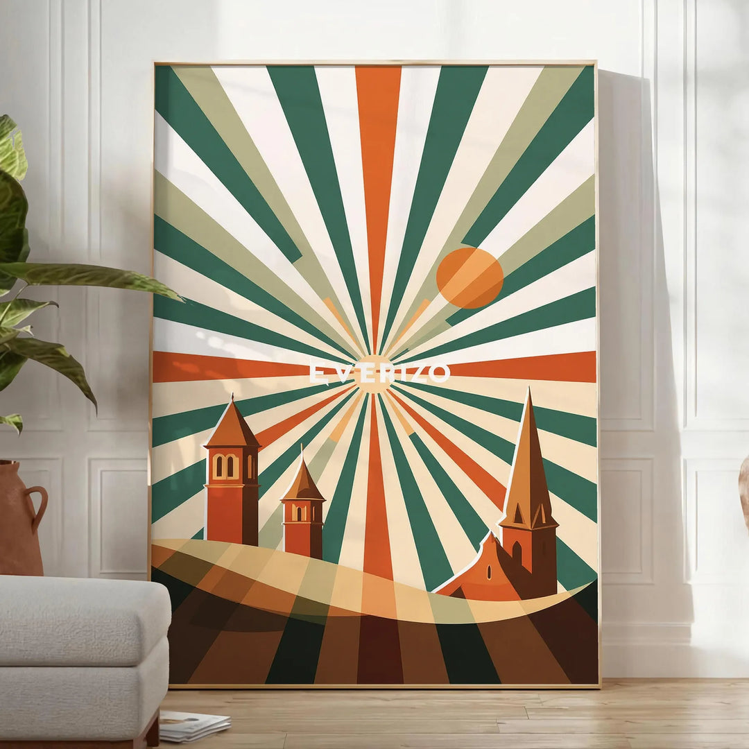 space stunning San Lorenzo Paraguay Art Déco Vintage poster vibrant orange green hues décor eye artwork available dimensions cm today walls A4 A0