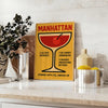 Affiche captivante thème cocktail Manhattan couleurs rouge noir espace style élégance intérieur disponibles cm A0