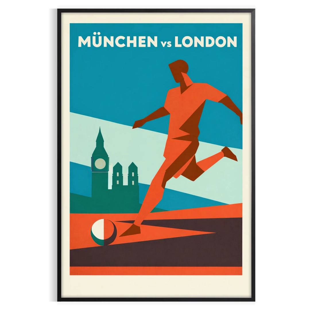 space stunning Munich Germany football poster vibrant green gray hues spirit game sports fan collection love dimensions A4 cm A0