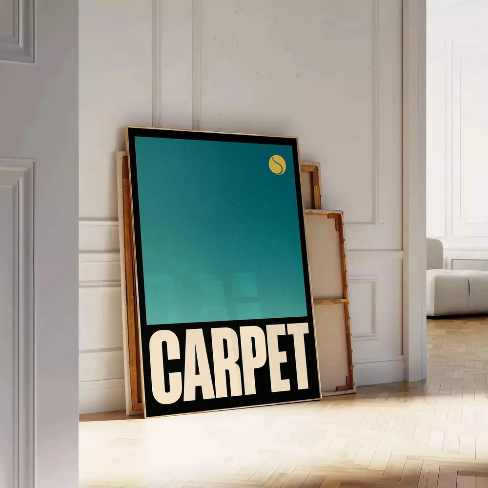 space vibrant Carpet Tennis 5 poster lively green orange hues eye design touch energy room sports enthusiasts today dimensions A4 cm A0