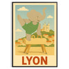 charming Kid Elephant Lyon Gymnastic poster delightful gray green hues child room dimensions whimsical design perfect young gymnasts favorite unframed option today
