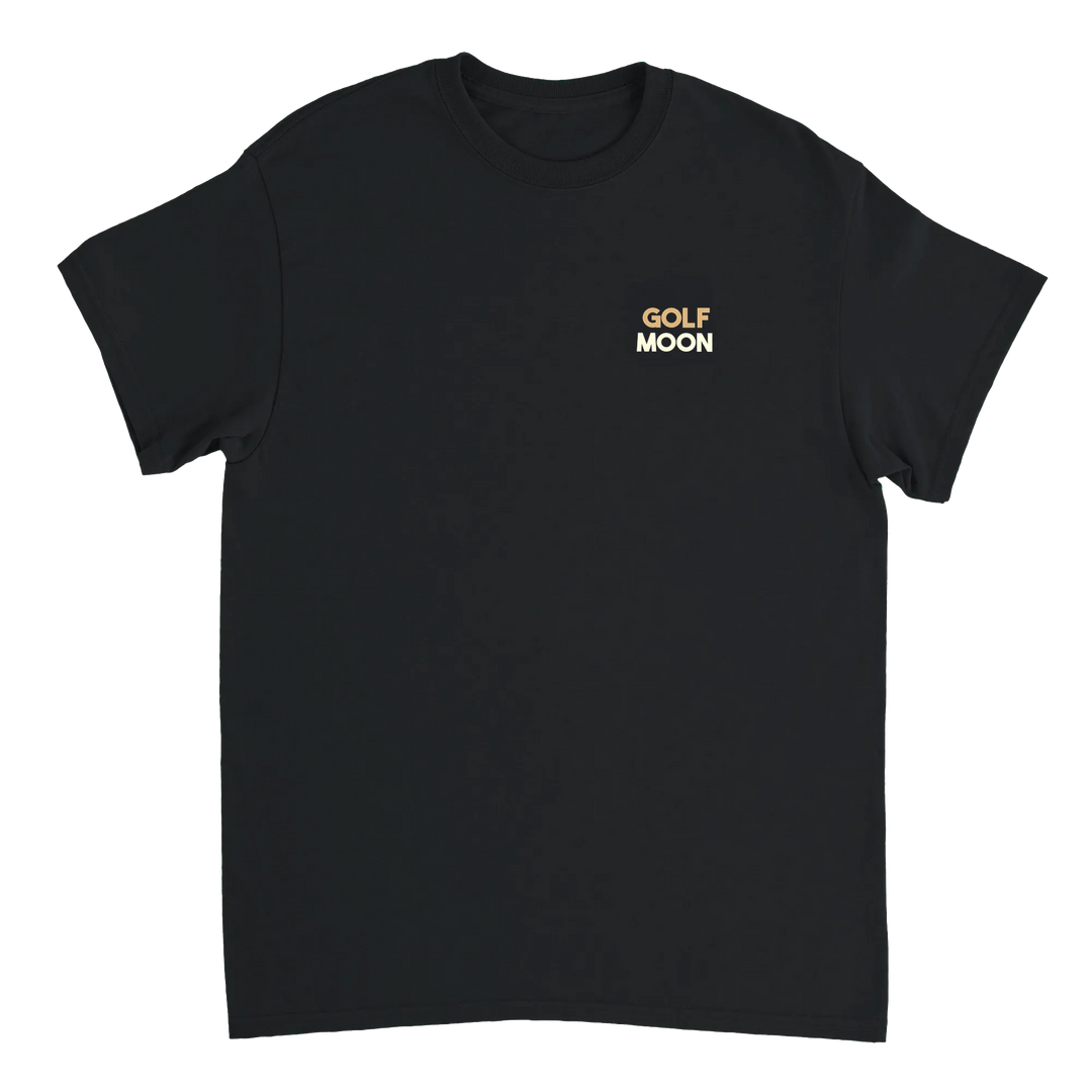 Koszulka Golf Moon z unikalnym wzorem, idealna na pole golfowe i codzienne wyjścia. Wygodna i trwała, dostępna w rozmiarach S