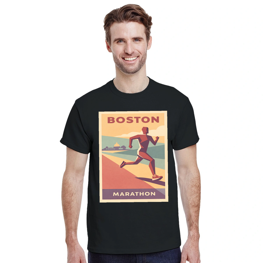 T-shirt Boston United States Marathon exclusive t shirt passion spirit race stylish comfortable tee perfect training day love one iconic marathons size S M L XL XXL