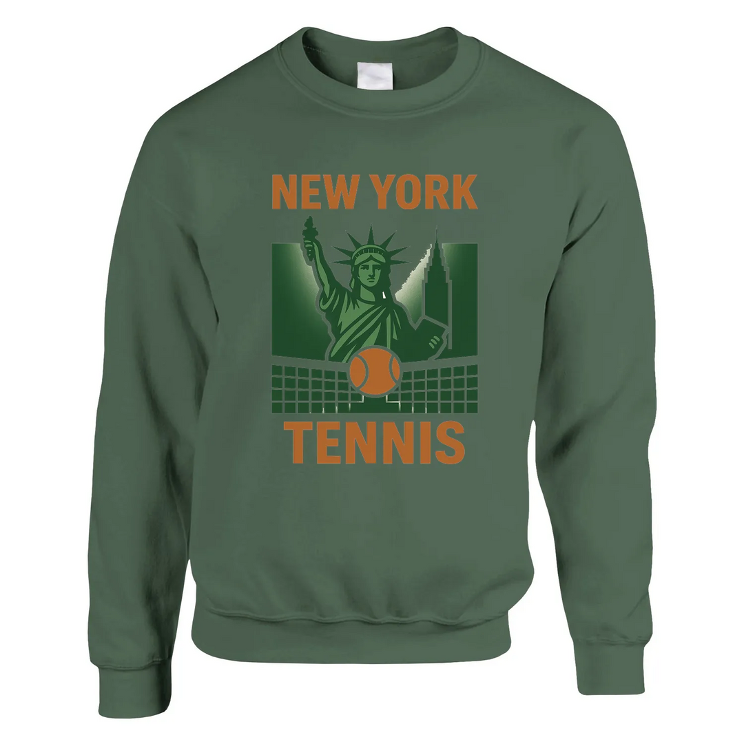 New York Tennis Sweater un sweat - shirt épais unisexe mélange doux 50 % coton polyester coupe classique une douceur inégalée grâce à la filature jet air coutures robustes look sportif élégant