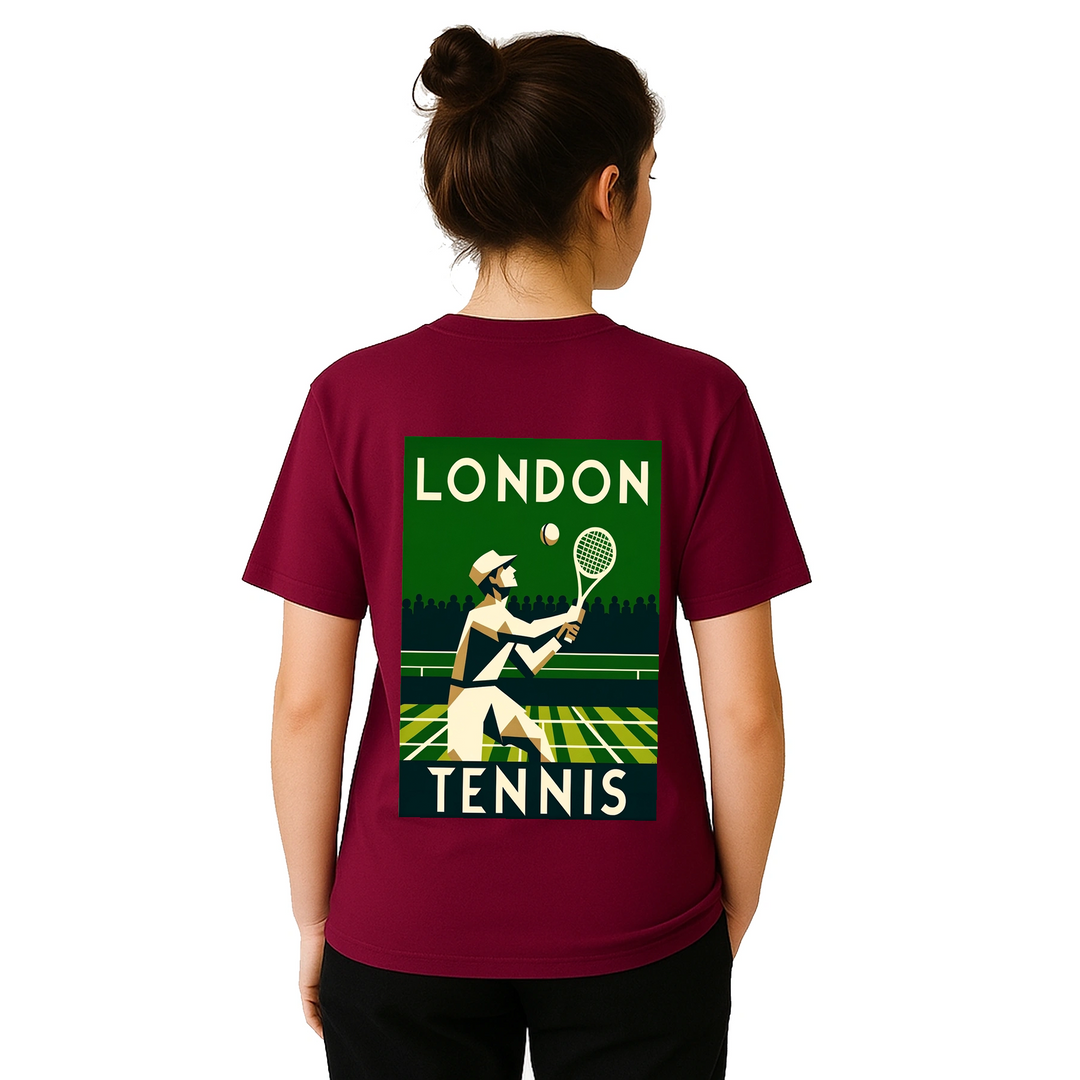 Koszulka tenisowa inspirowana Londynem, idealna dla fanów i graczy. Wykonana z wysokiej jakości bawełny, łączy styl z komfort