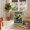 ambiance Berlin affiche Swimming teintes marron vert 50x70 30x40 idéal espace œuvre captivante style encadré
