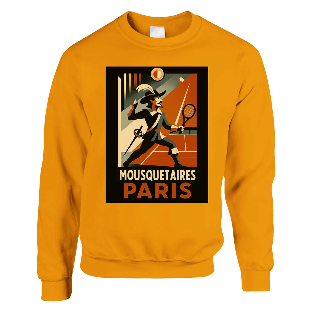 Mousquetaires Paris Tennis džemperis, kas apvieno komfortu un stilu, izgatavots no mīksta kokvilnas un poliestera maisījuma